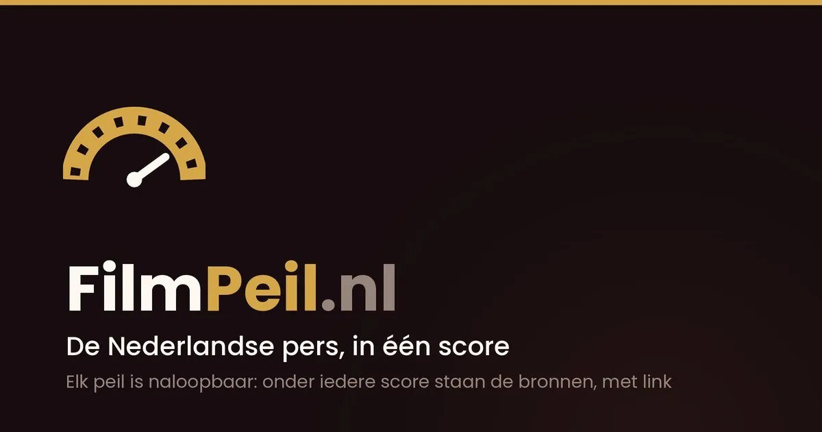 Het logo van FilmPeil.nl met de tekst De Nederlandse pers, in één score
